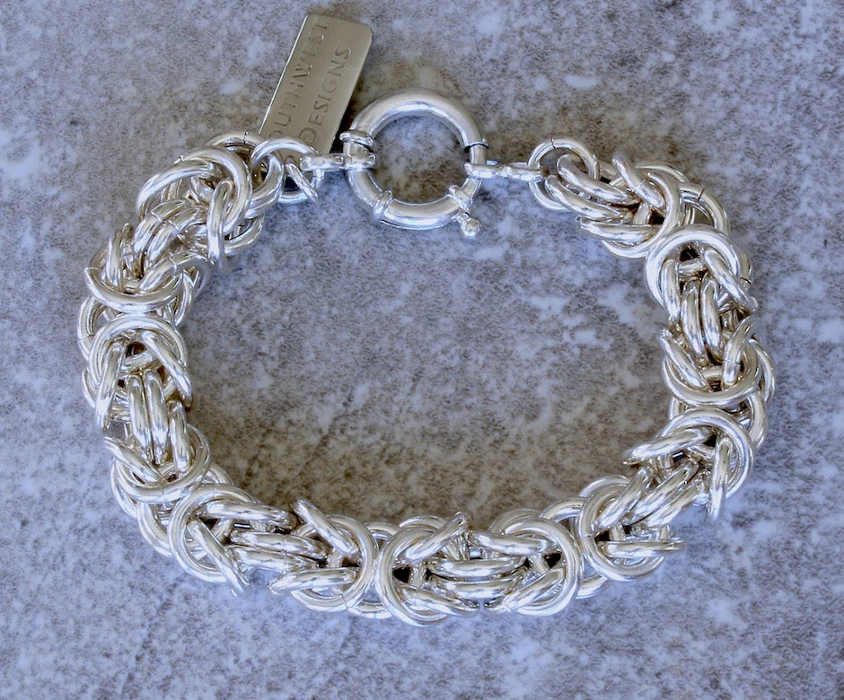 7mm Byzantine Chain Bracelet in Sterling Silver
