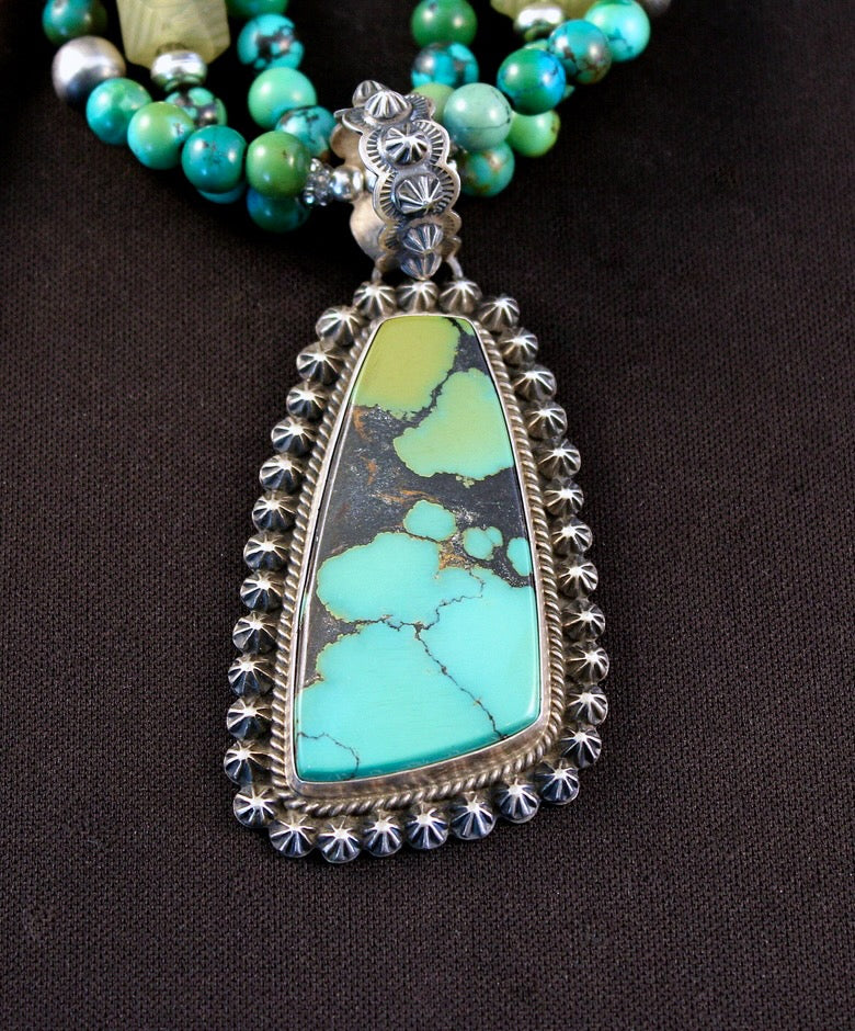 Darrell Cadman China Mountain Turquoise and Sterling Silver Pendant 