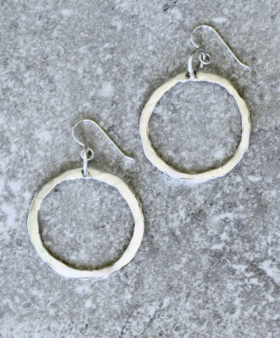 Sterling Silver Medium Large Hoop Earrings with Sterling Earring Wires