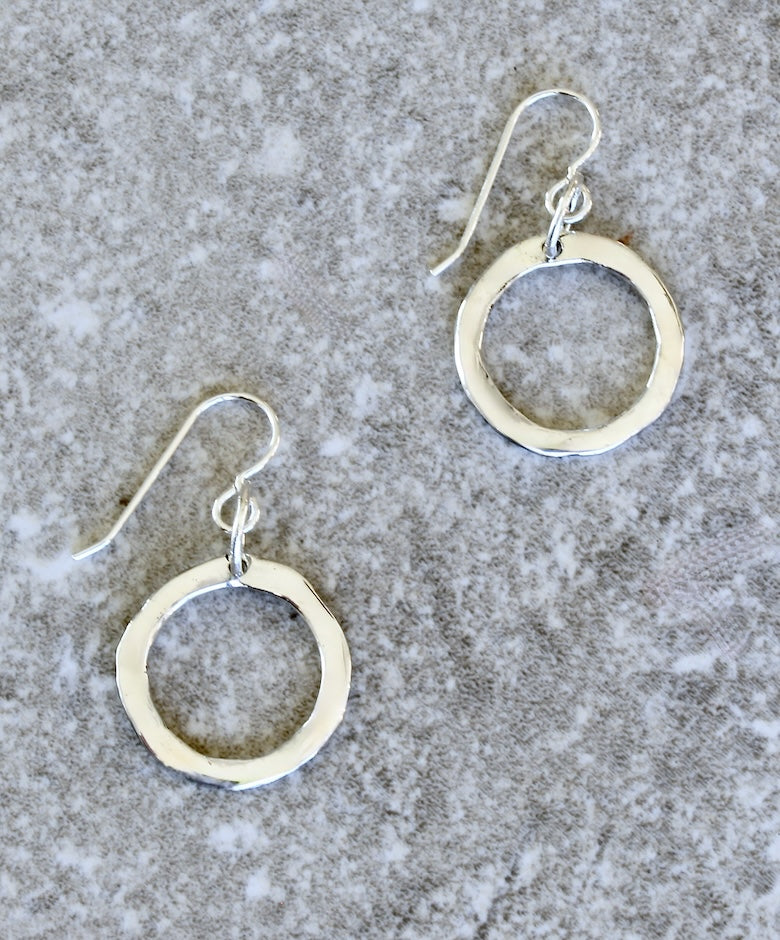 Hammered Sterling Silver Small Hoops with Sterling Silver Jump Rings and Earring Wires