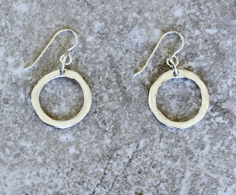 Hammered Sterling Silver Small Hoops with Sterling Silver Jump Rings and Earring Wires