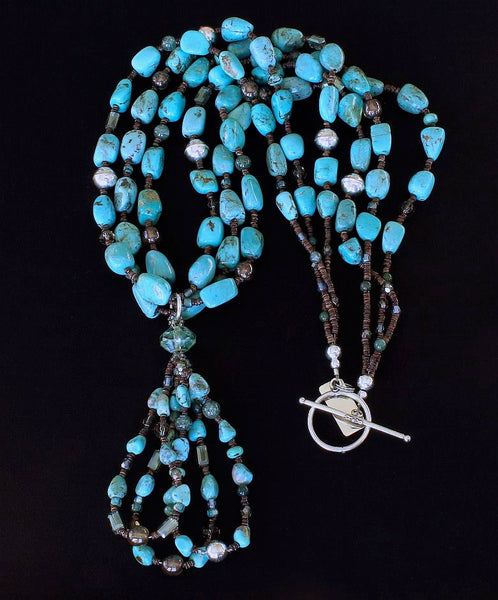 Handmade Crystal & Glass Beads Necklace - Turquoise – currypeepal